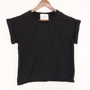 Philosophy Di Lorenzo Serafini T Shirt Womens‎ Small Black Cuffed Short Sleeve